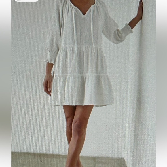 Rails Sia Long-Sleeved Tiered Dress - Large, white - Picture 2 of 8